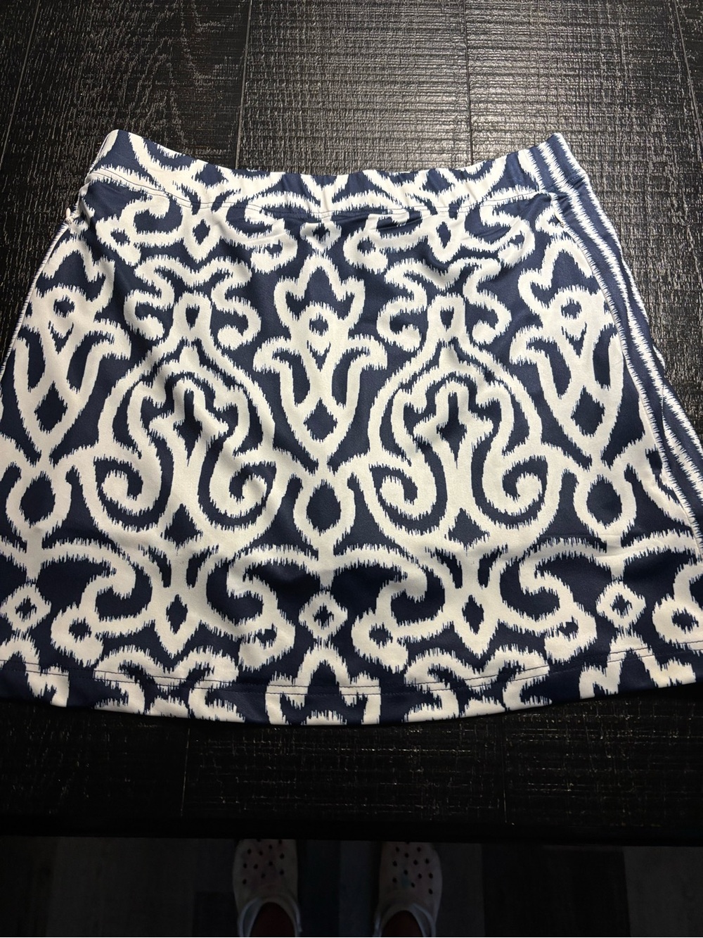 Gretchen Scott Designs Navy and White Patterned Skirt